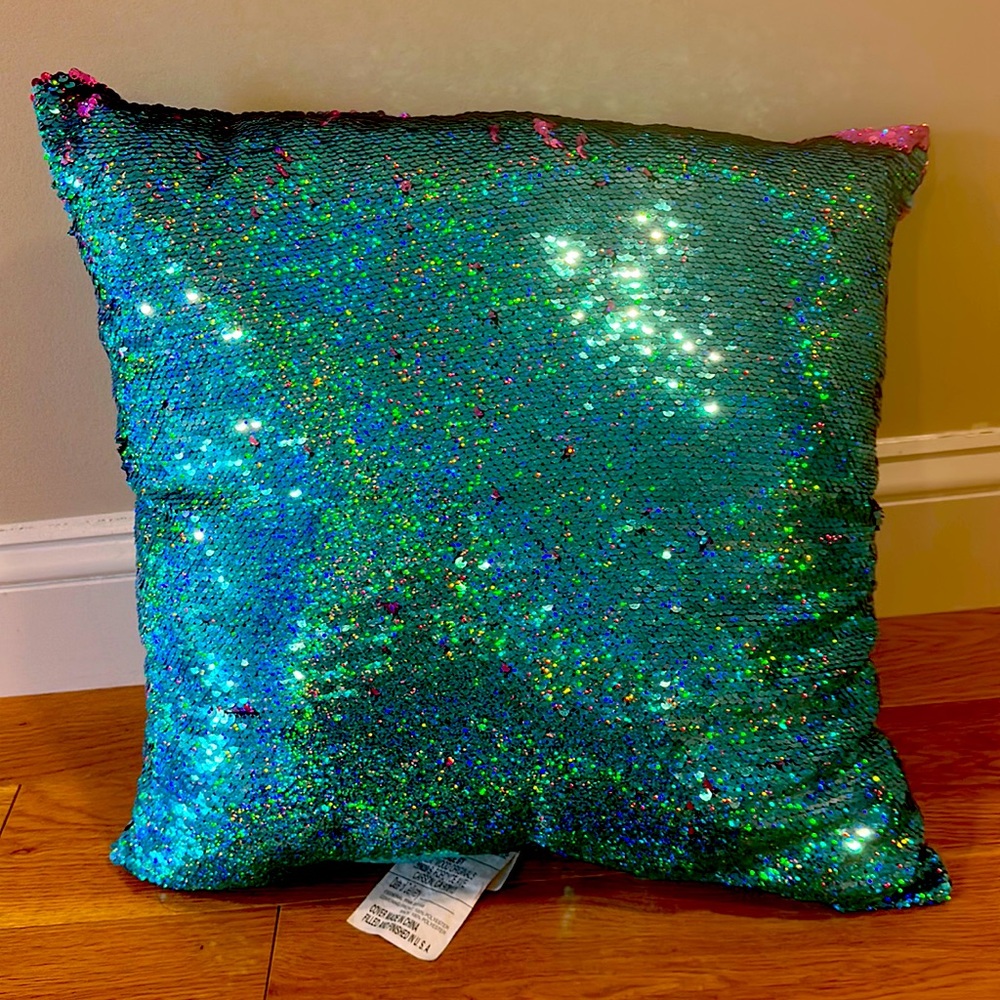 Mermaid throw pillow - blue and purple